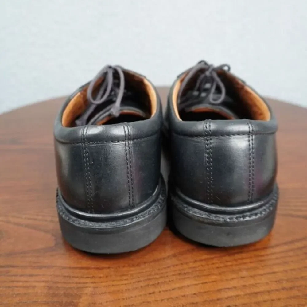 Ecco Shoes Mens Size 41 H / 7 - 7.5 Black Leather Comfort Lace Up Casual Oxford